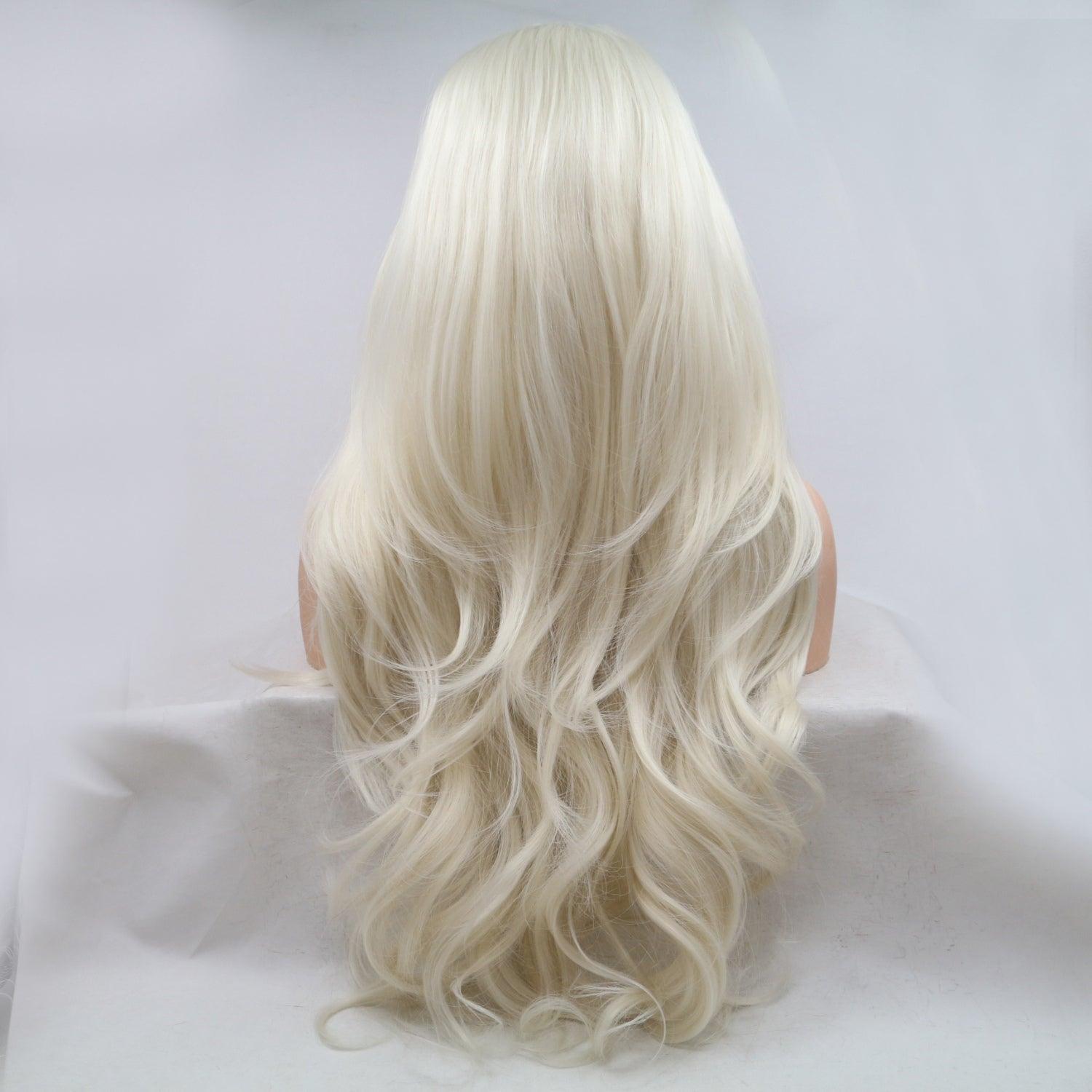 Wavy Blonde Lace Front Wig - 130% Density 24" Synthetic Hair