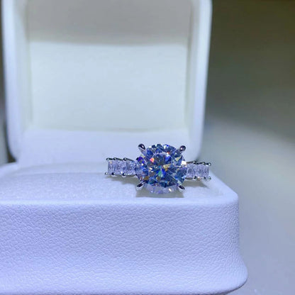 Stunning 3 Carat Moissanite Sterling Silver Rings