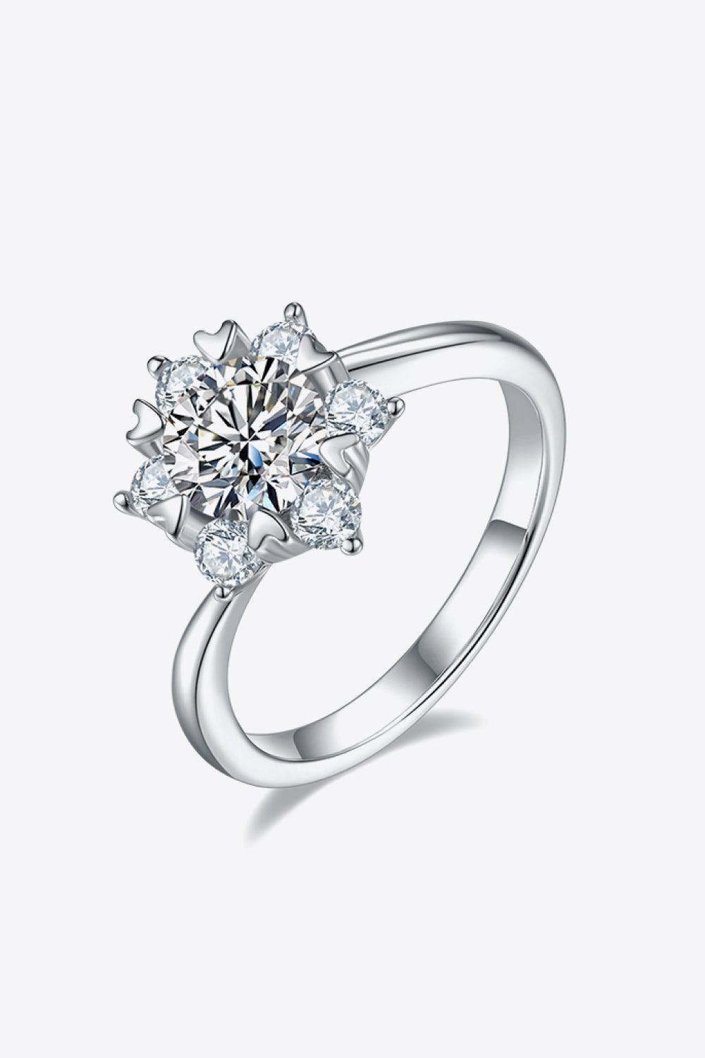 Adored 1 Carat Moissanite 925 Sterling Silver Cluster Ring - KevRow5760