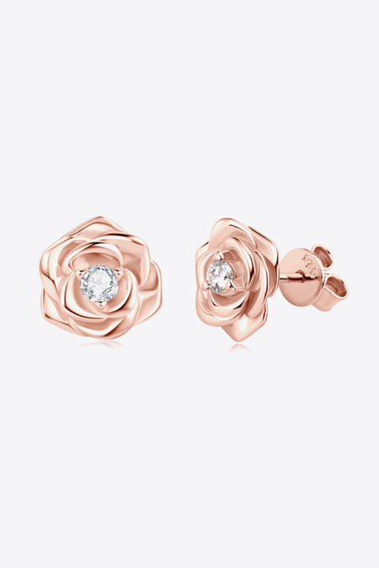 Adored Moissanite Flower 925 Sterling Silver Earrings - KevRow5760