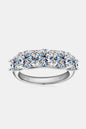 Elegant 1 Carat Moissanite Sterling Silver Half-Eternity Ring