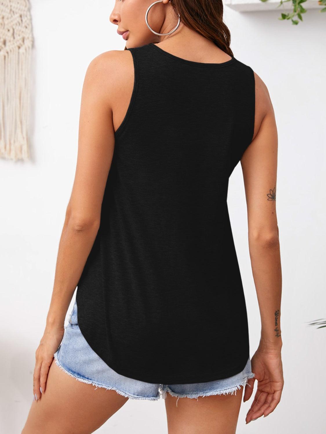 V-Neck Wide Strap Tank - KevRow5760