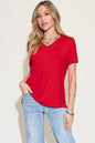 Basic Bae Full Size V-Neck High-Low T-Shirt - KevRow5760