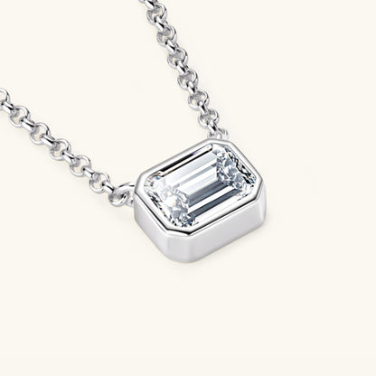 Elegant 1 Carat Moissanite Sterling Silver Pendant Necklace