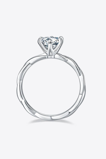 Elegant 1 Carat Moissanite Solitaire Ring in 925 Sterling Silver