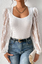 Eyelet Lace Long Sleeve Bodysuit