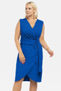 Elegant Plus Size Midi Dress - Florence Style with Envelope Cut and Decorative Details for Formal Occasions