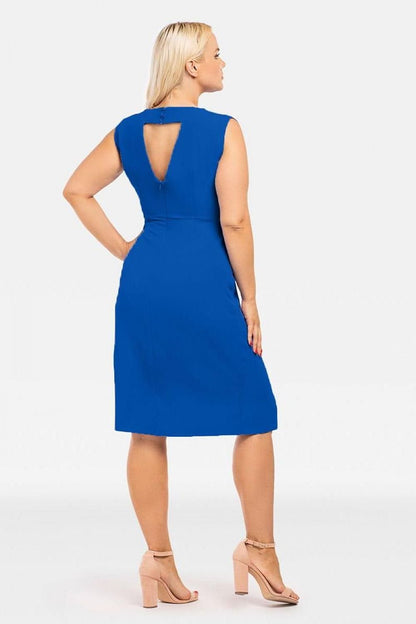 Elegant Plus Size Midi Dress - Florence Style with Envelope Cut and Decorative Details for Formal Occasions