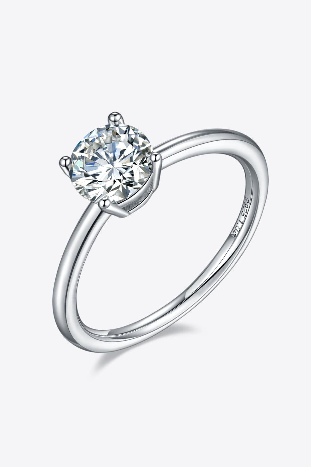 Elegant 1 Carat Moissanite Solitaire Ring in 925 Sterling Silver