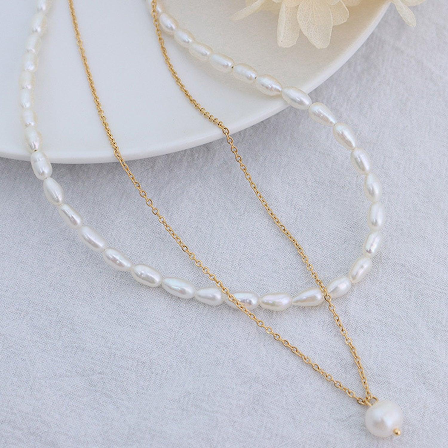 Double-Layered Freshwater Pearl Necklace - KevRow5760