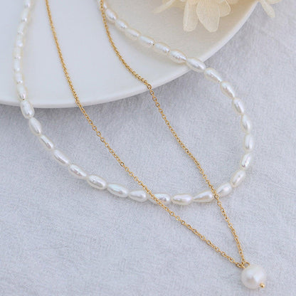 Double-Layered Freshwater Pearl Necklace - KevRow5760