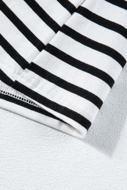 a close up of a white and black striped shirt