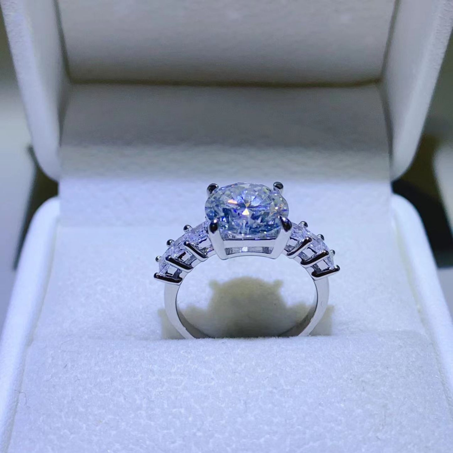 Stunning 3 Carat Moissanite Sterling Silver Rings