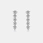 Inlaid Heart Zircon 925 Sterling Silver Drop Earrings