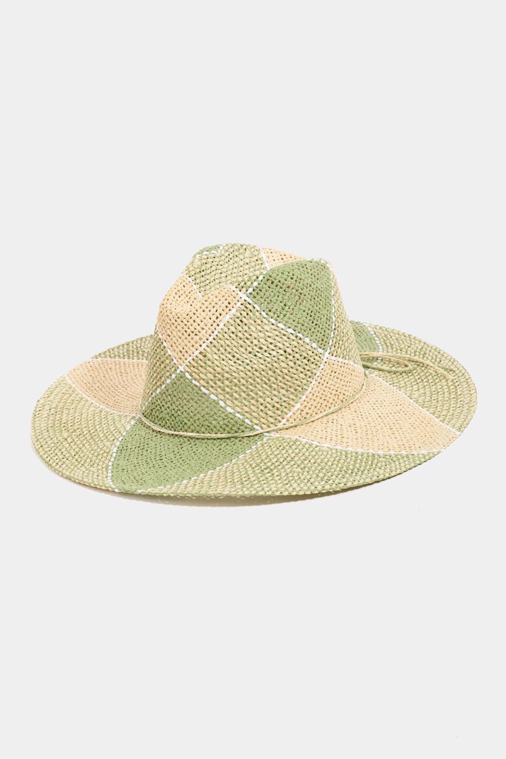 Fame Contrast Straw Braid Hat - KevRow5760