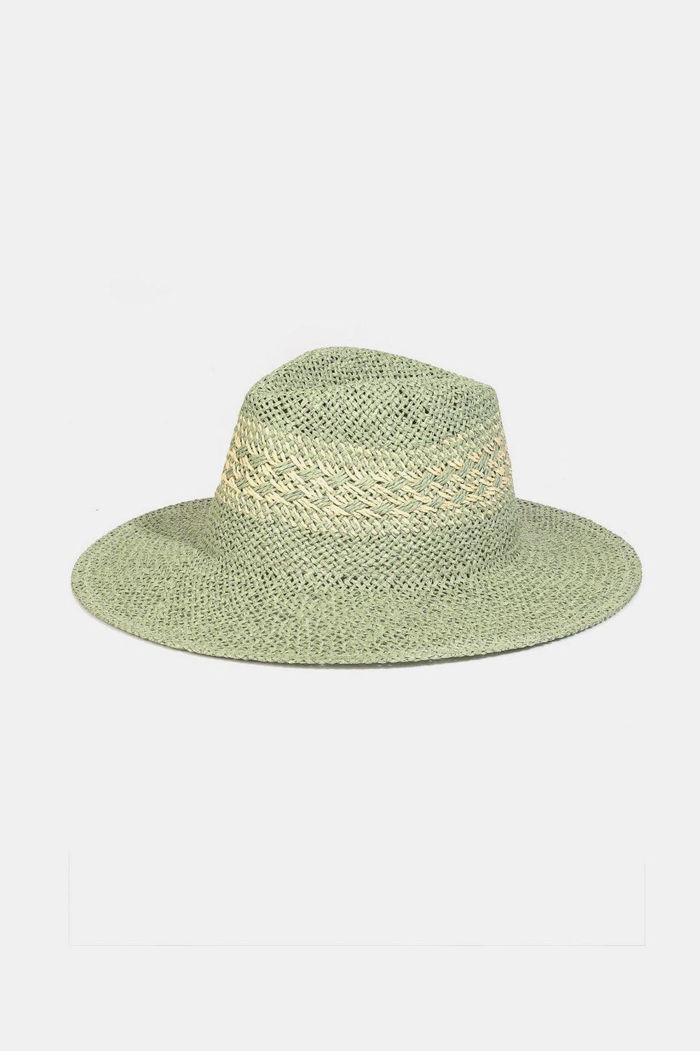 Fame Contrast Wide Brim Straw Hat - KevRow5760