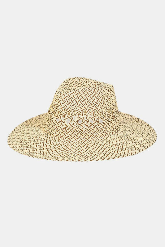 Fame Cutout Woven Straw Hat - KevRow5760