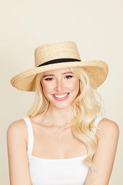 Fame Wide Brim Straw Weave Hat - KevRow5760