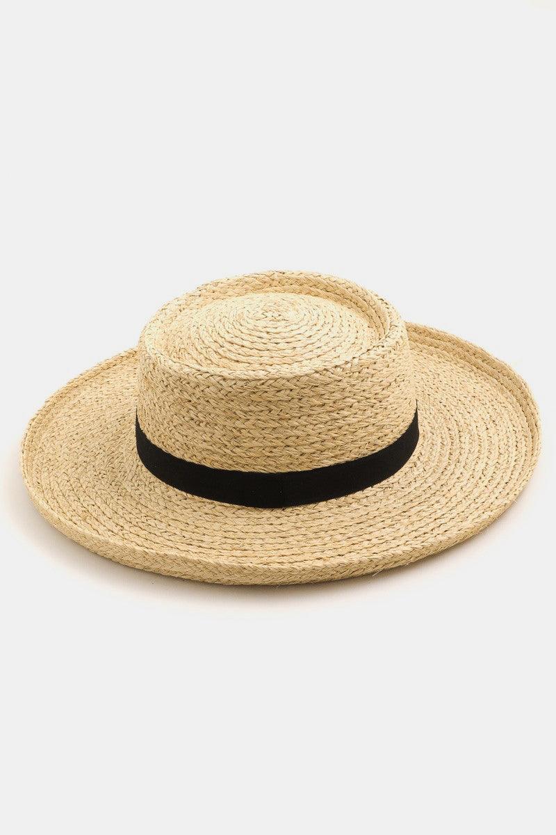 Fame Wide Brim Straw Weave Hat - KevRow5760