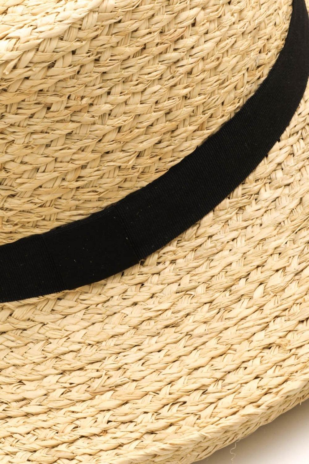 Fame Wide Brim Straw Weave Hat - KevRow5760