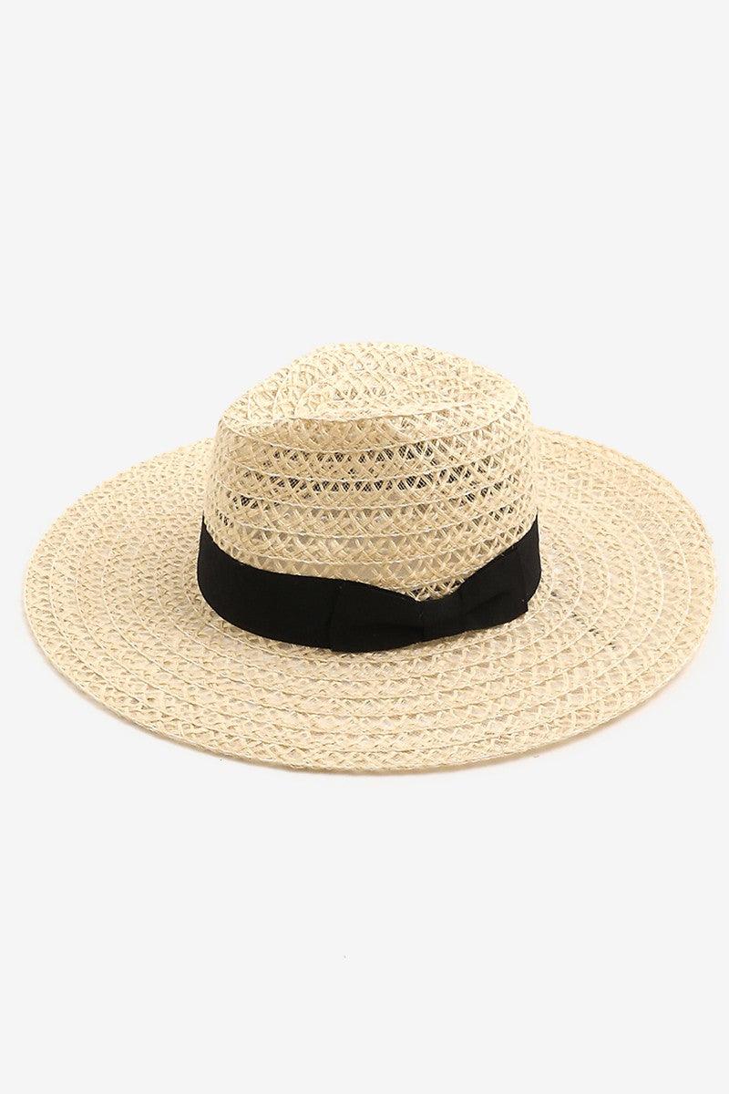 Fame Wide Brim Straw Weave Sun Hat - KevRow5760