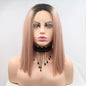 13*3" Lace Front Wigs Synthetic Mid-length Straight 12" 130% Density - KevRow5760