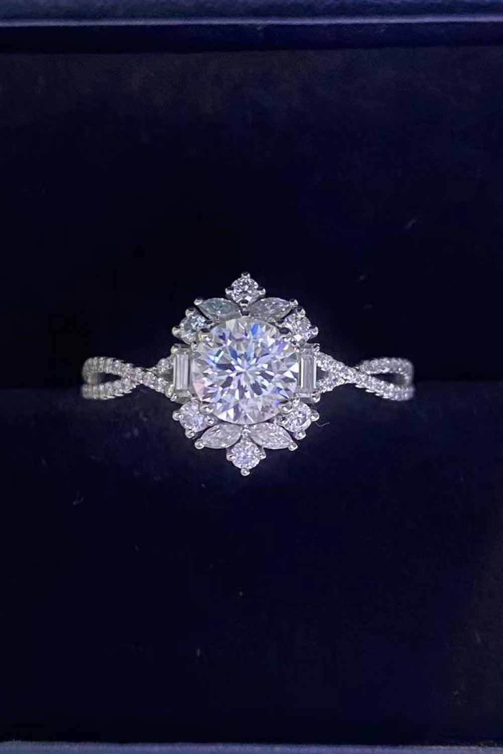 Floral 2 Carat Moissanite Crisscross Ring - KevRow5760