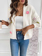 Floral Long Sleeve Open Front Cardigan - KevRow5760