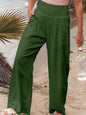 Full Size Smocked Waist Wide Leg Pants - KevRow5760