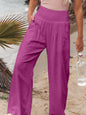 Full Size Smocked Waist Wide Leg Pants - KevRow5760