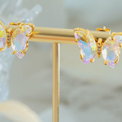 Gold-Plated Butterfly Stud Earrings - KevRow5760