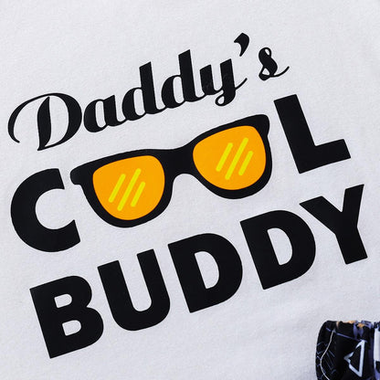 Kids DADDY'S COOL BUDDY Graphic Tee and Printed Shorts Set - KevRow5760