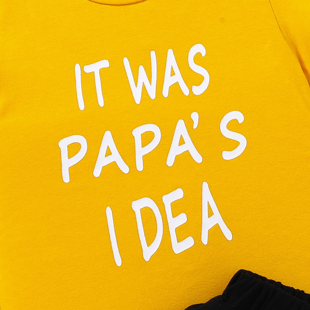 Kids IT WAS PAPA'S IDEA Graphic Tee and Shorts Set - KevRow5760