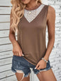 Lace Detail Round Neck Tank - KevRow5760