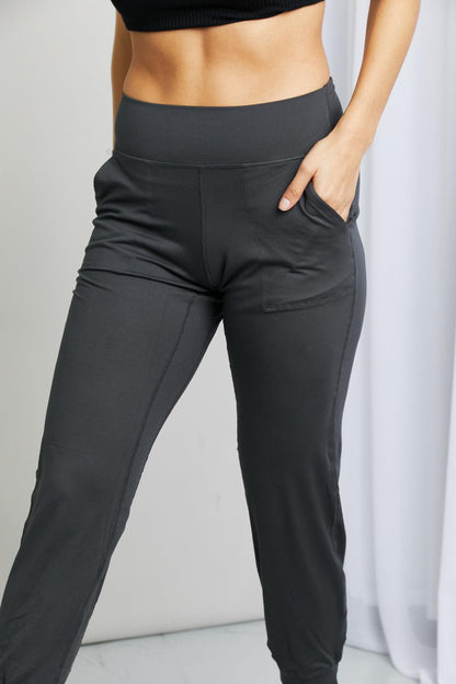 Leggings Depot Full Size Wide Waistband Cropped Joggers - KevRow5760