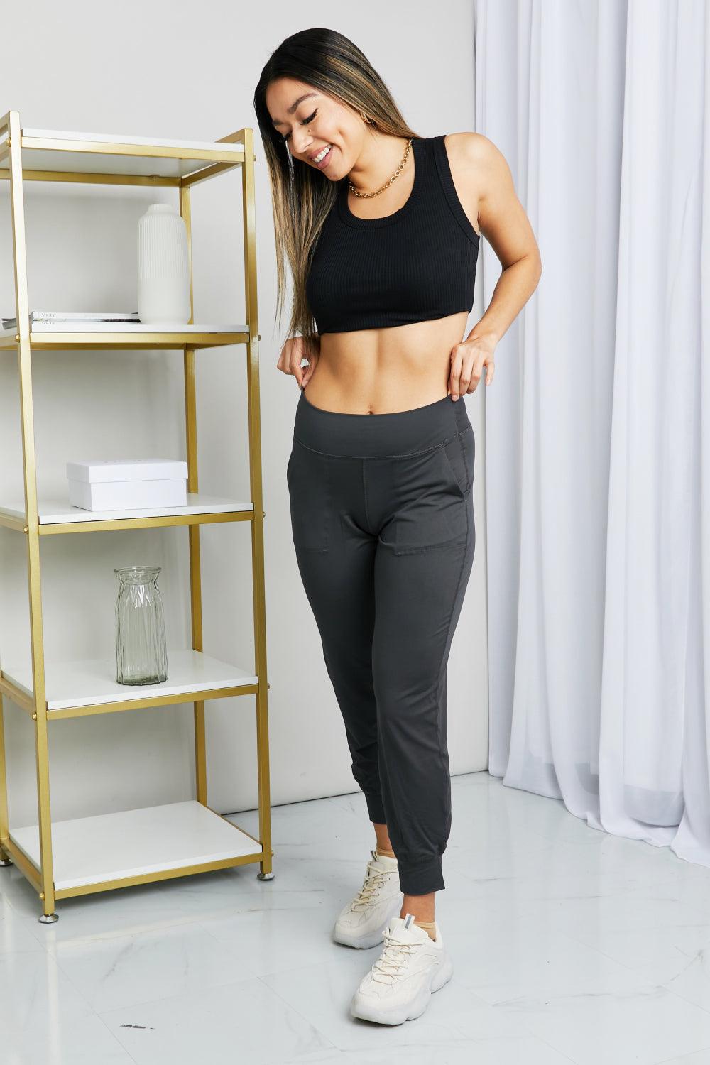 Leggings Depot Full Size Wide Waistband Cropped Joggers - KevRow5760