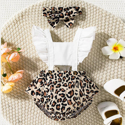 Leopard Print Cutout Square Neck Romper - KevRow5760