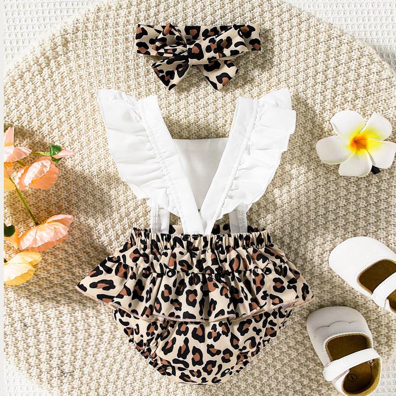 Leopard Print Cutout Square Neck Romper - KevRow5760