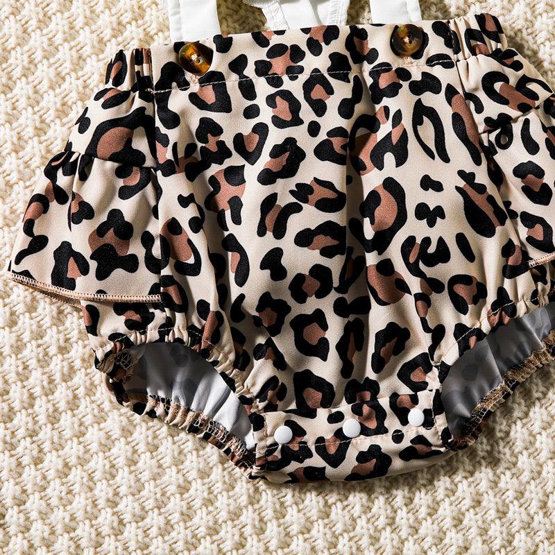 Leopard Print Cutout Square Neck Romper - KevRow5760