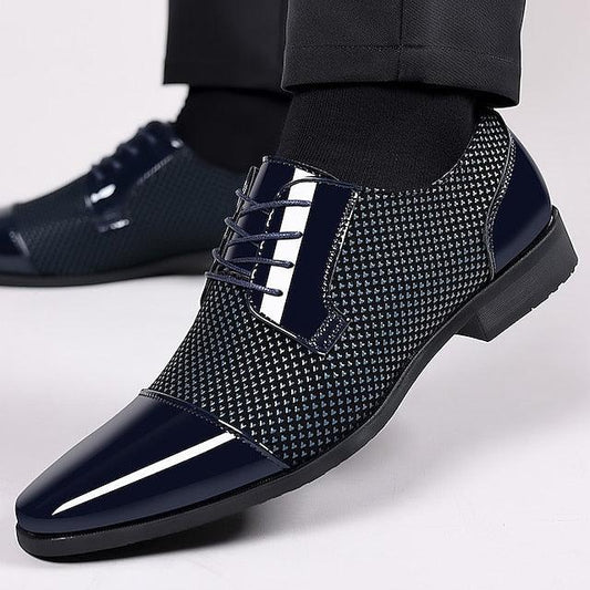 Men's Oxfords Derby Shoes Leatherette Loafers Business Casual Wedding Party & Evening PU Breathable Elastic Band Black Blue Grey Summer Spring - KevRow5760