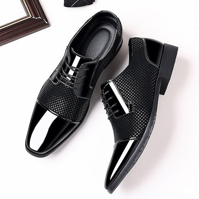 Men's Oxfords Derby Shoes Leatherette Loafers Business Casual Wedding Party & Evening PU Breathable Elastic Band Black Blue Grey Summer Spring - KevRow5760