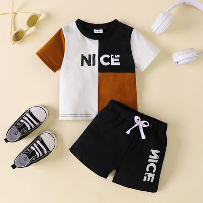 NICE Color Block Tee and Shorts Set - KevRow5760