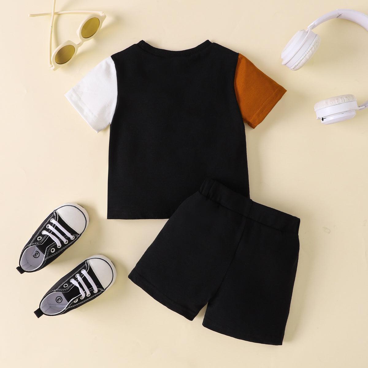 NICE Color Block Tee and Shorts Set - KevRow5760