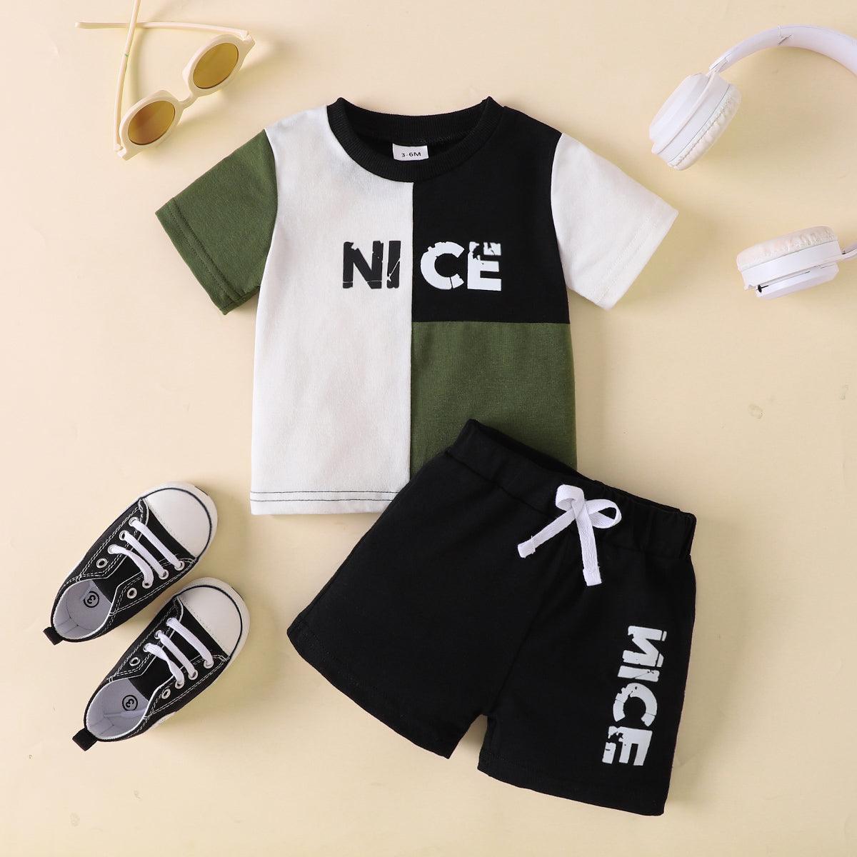 NICE Color Block Tee and Shorts Set - KevRow5760