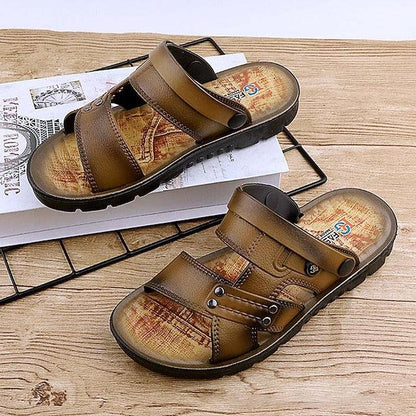 Men's Sandals Slippers Beach Slippers Comfort Sandals Walking Casual Beach Daily Beach PVC Waterproof Breathable Comfortable Loafer Brown khaki Summer - KevRow5760