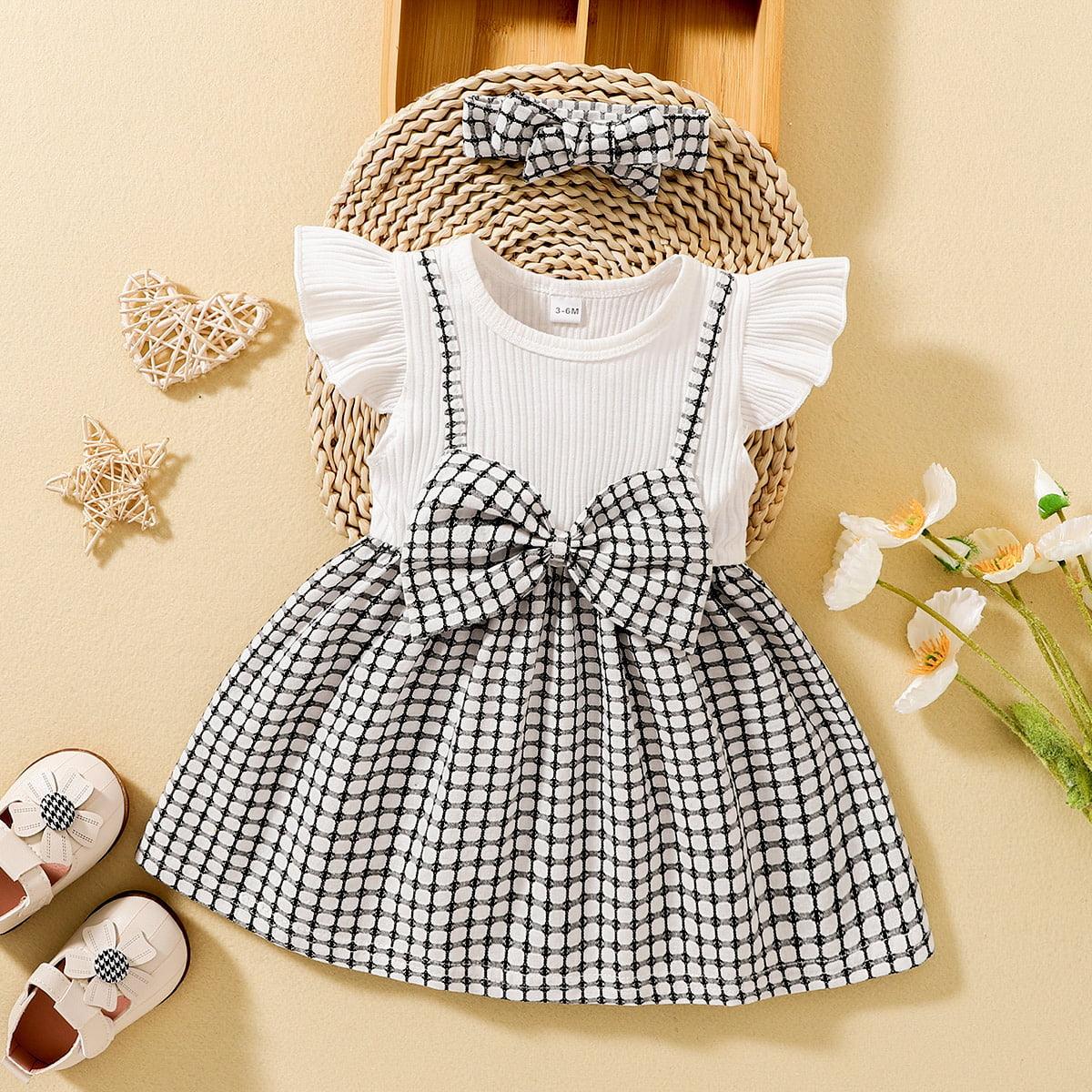 Plaid Bow Detail Round Neck Dress - KevRow5760