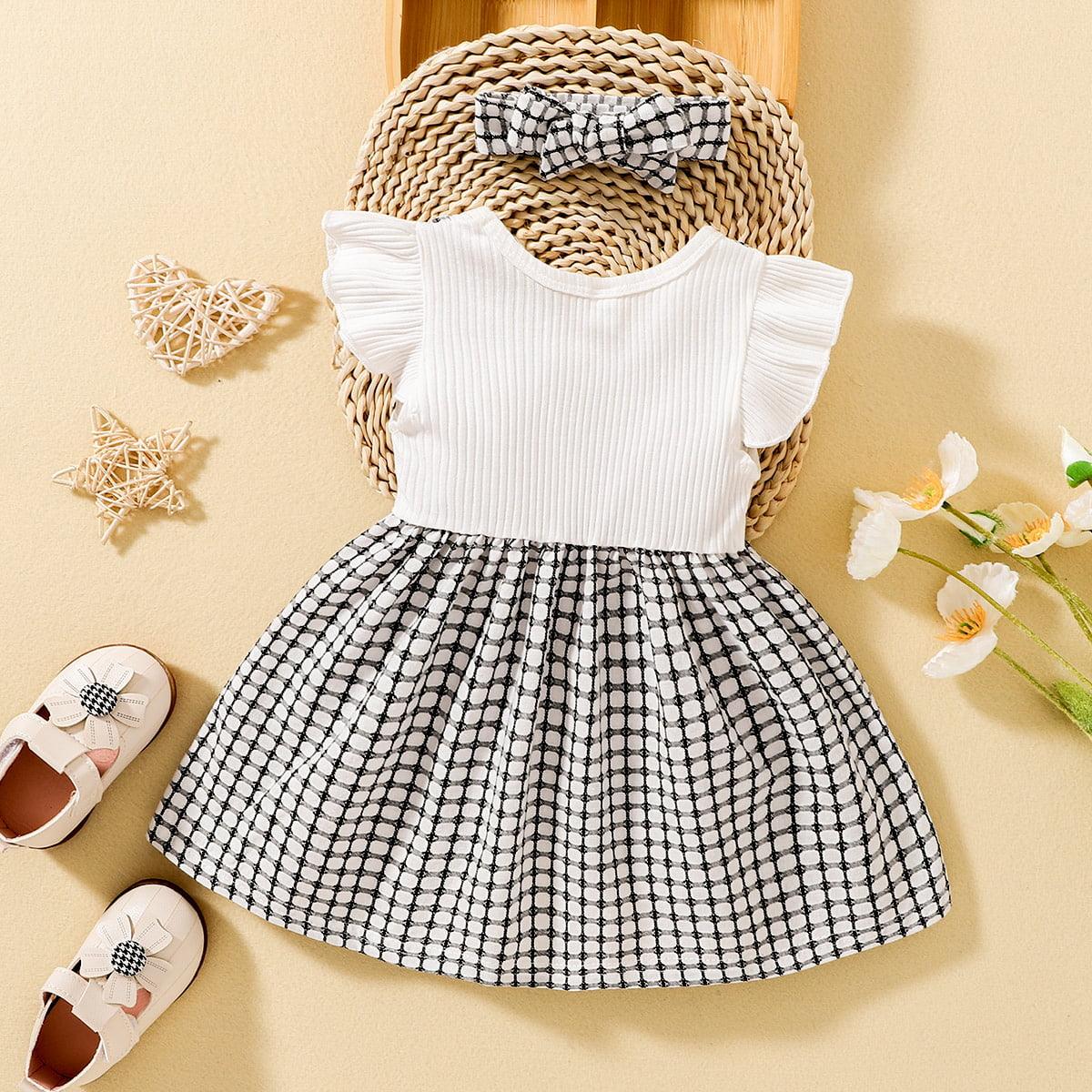 Plaid Bow Detail Round Neck Dress - KevRow5760