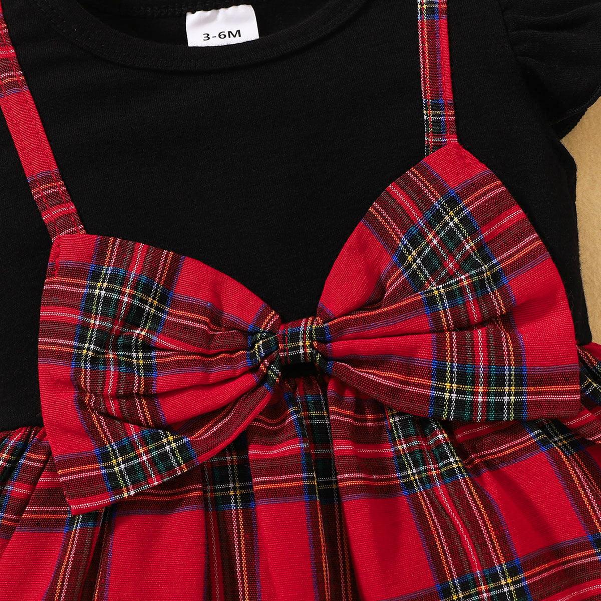 Plaid Bow Detail Round Neck Dress - KevRow5760