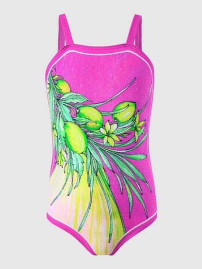 Printed Square Neck One-Piece Swimwear - KevRow5760