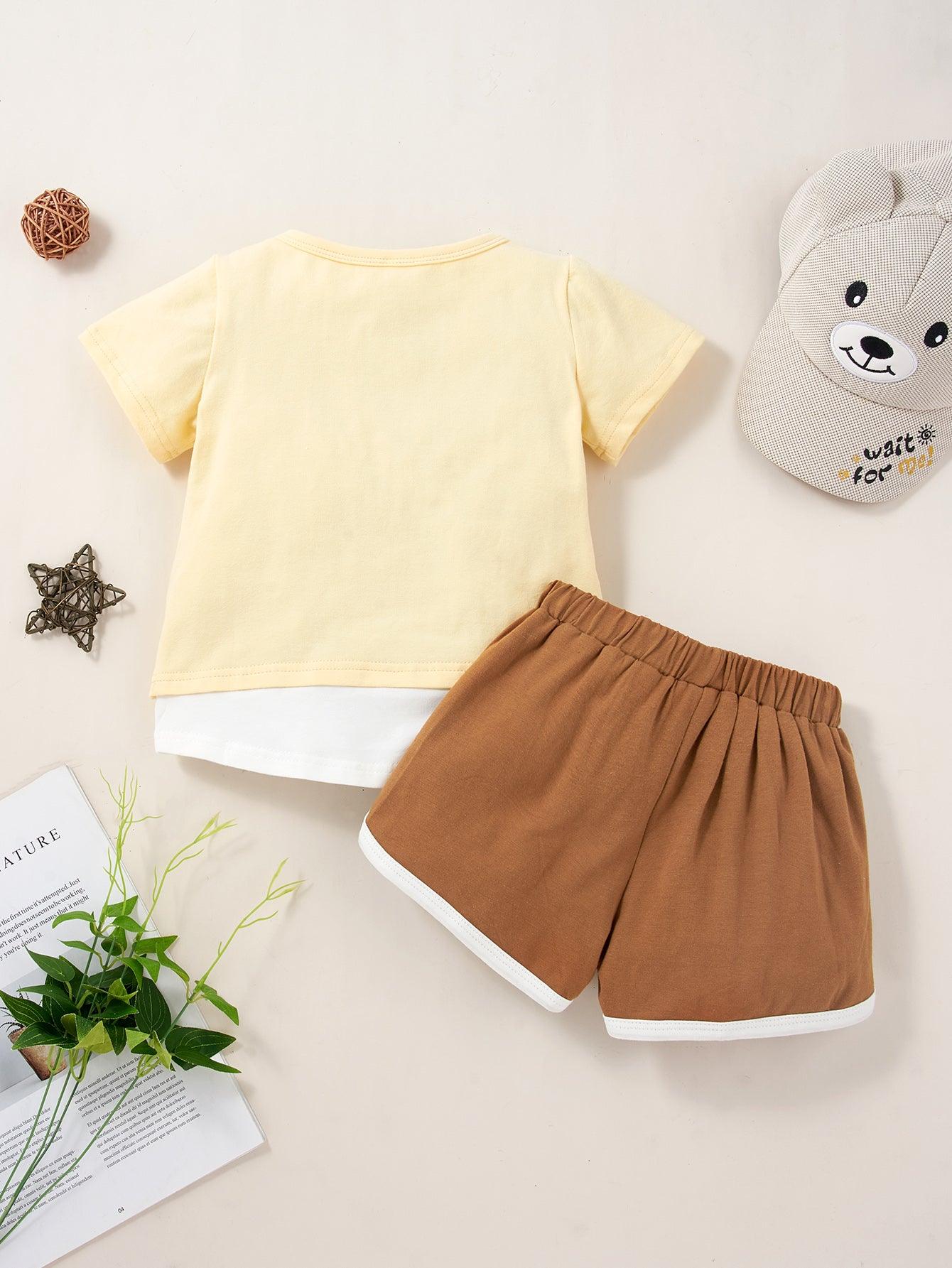 Round Neck Short Sleeve T-Shirt and Shorts Set - KevRow5760